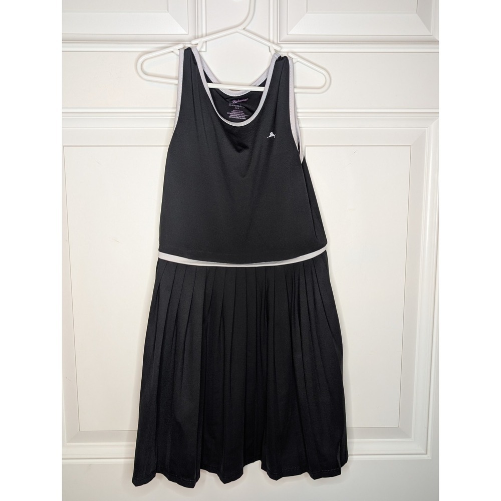 Tommy Bahama Active Girls Athletic Dress Cutout Black White Pleated Medium
